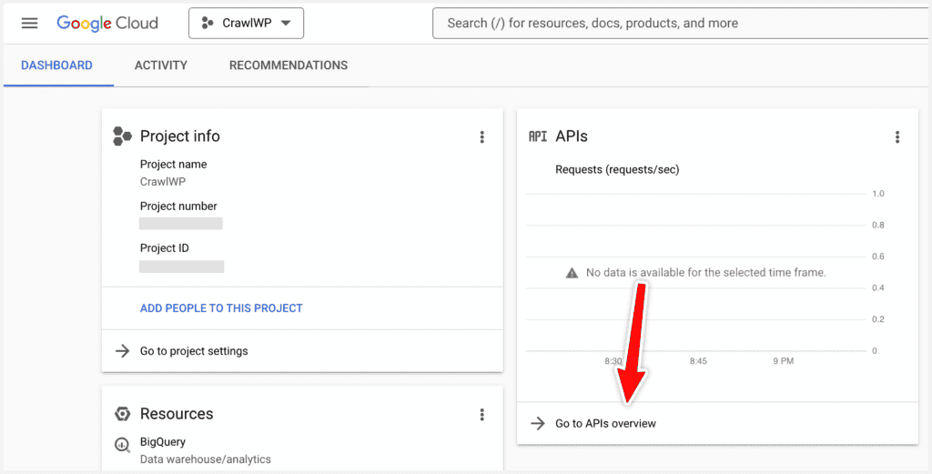 google cloud console overview