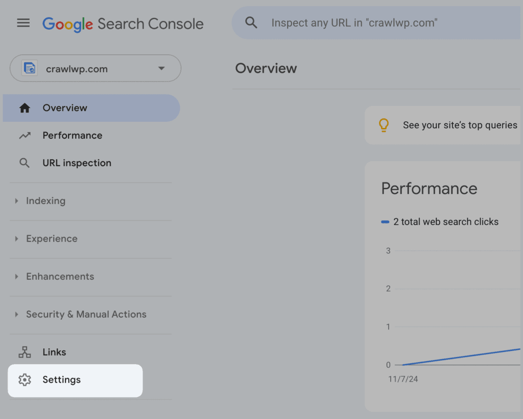 google search console dashboard