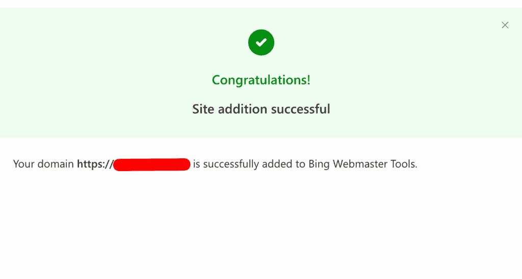 bing successful verification