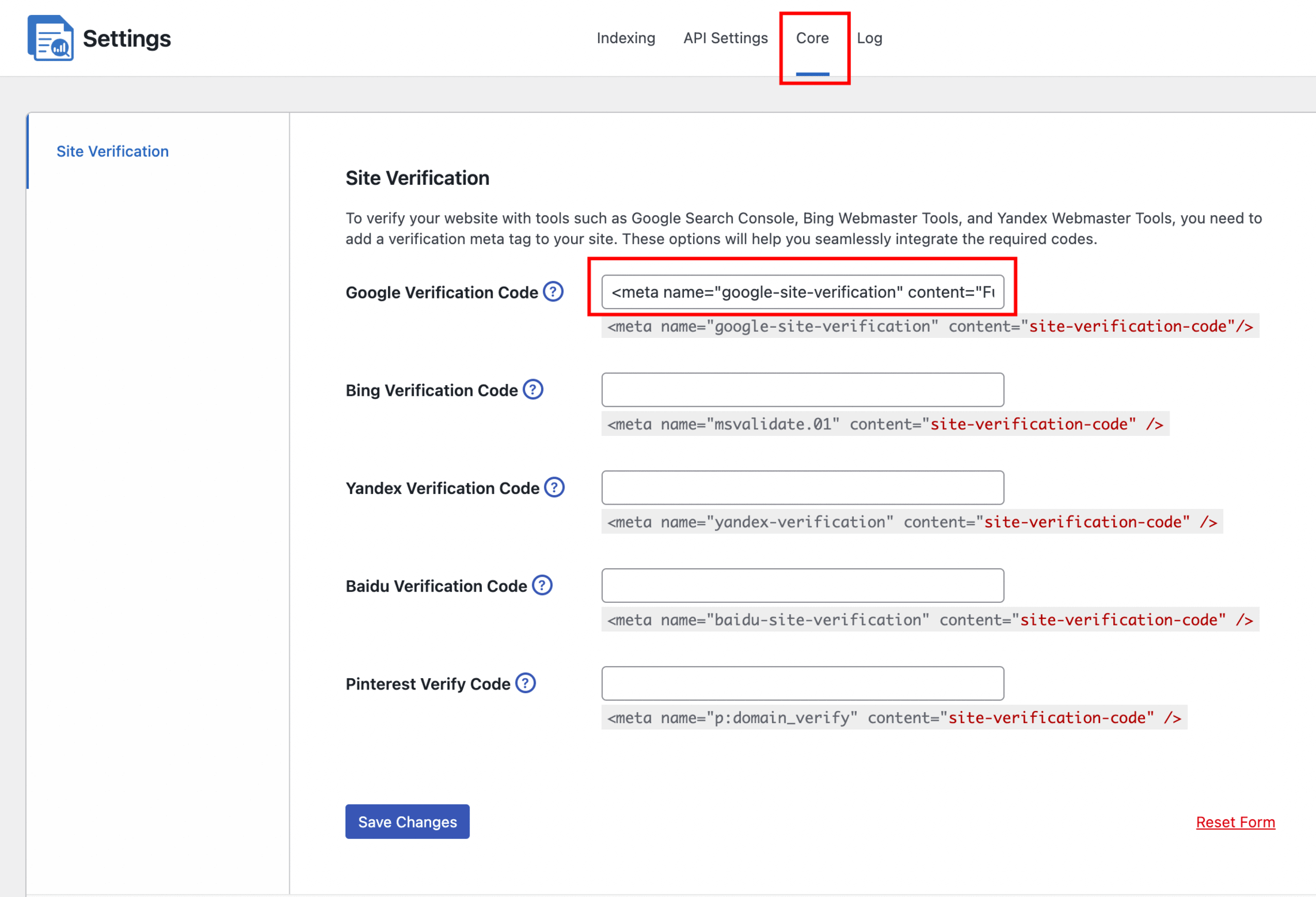 site verification crawlwp