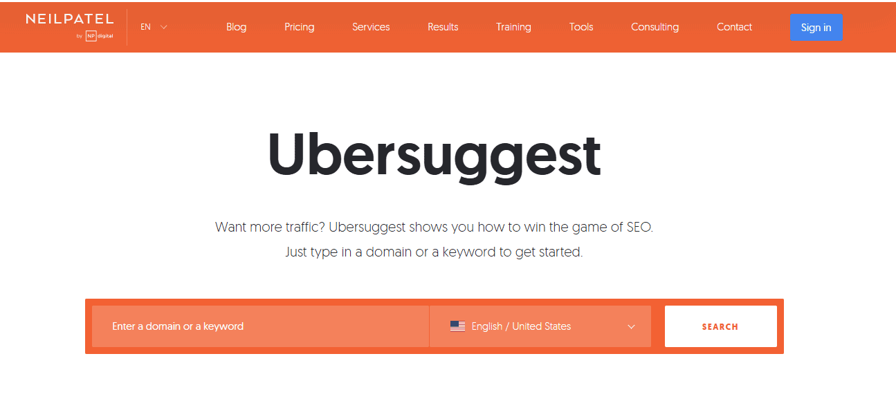 ubersuggest banner