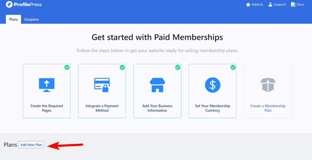 create a new membership plan