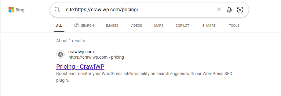 bing url operator