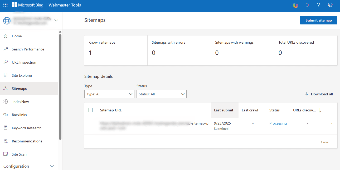 processing sitemaps