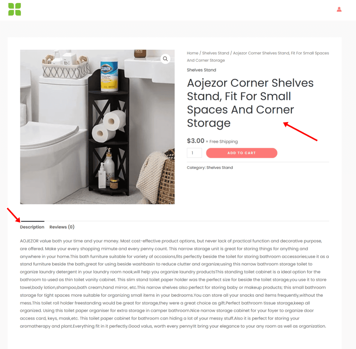 product heading description