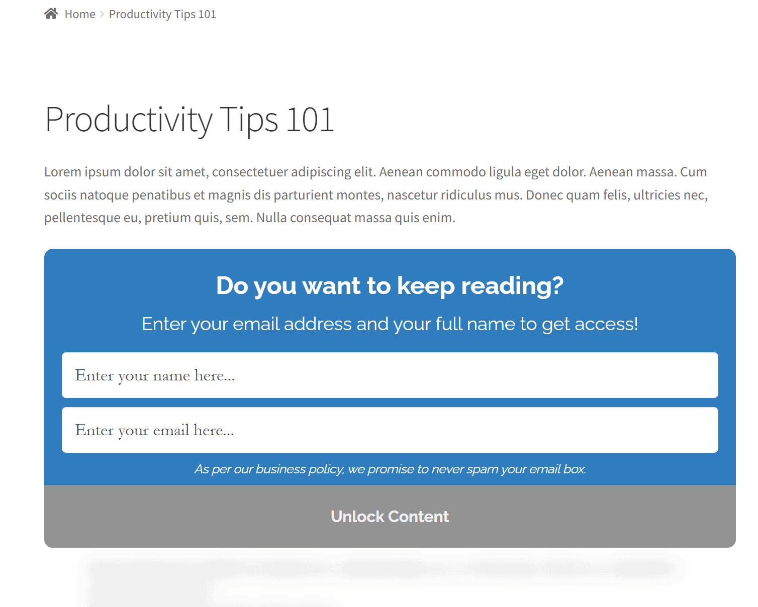mailoptin content locker preview
