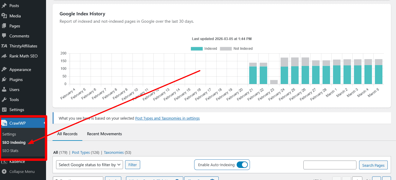 seo indexing crawlwp