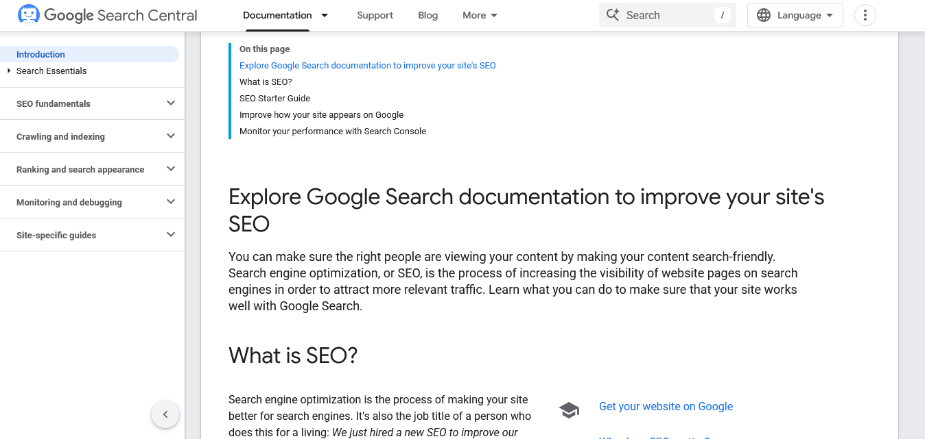 documentation to improve seo google search central google for developers