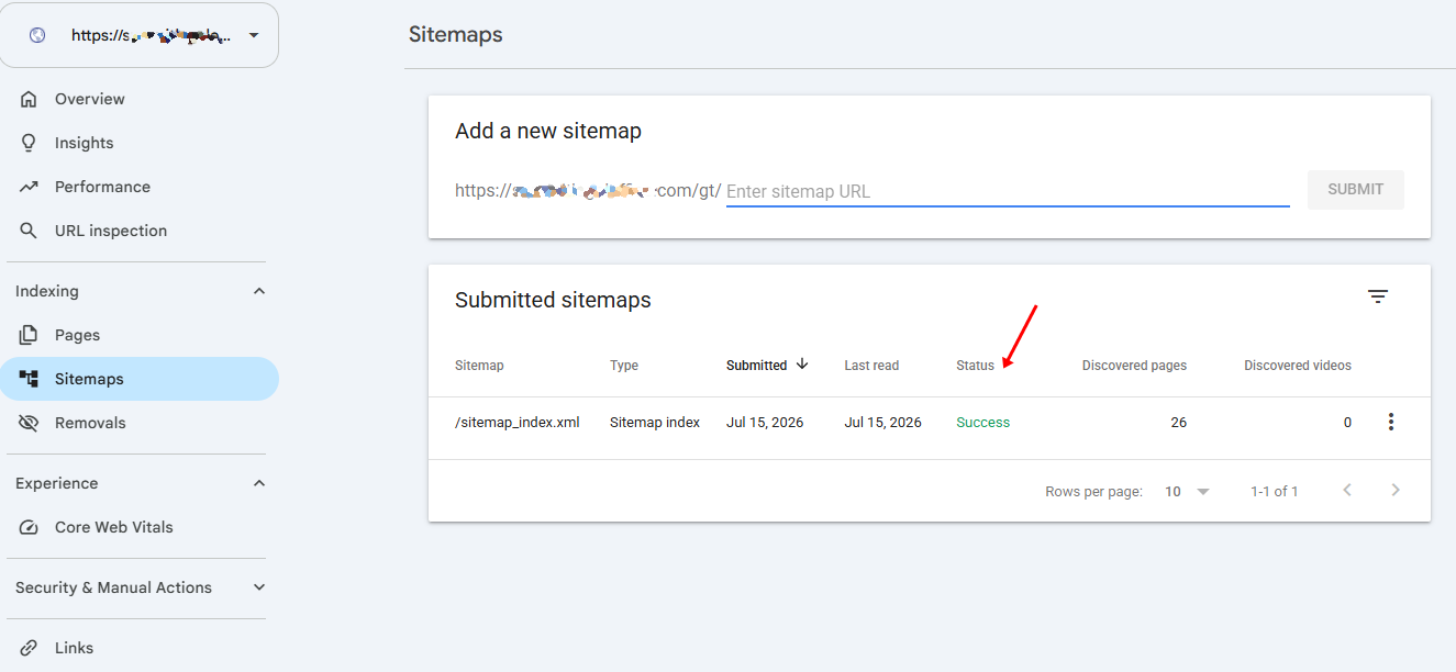 gsc submitted sitemaps
