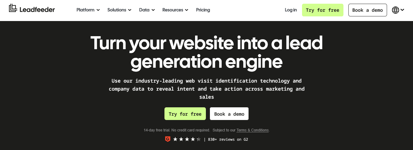 leadfeeder turn your website into a lead generation engine