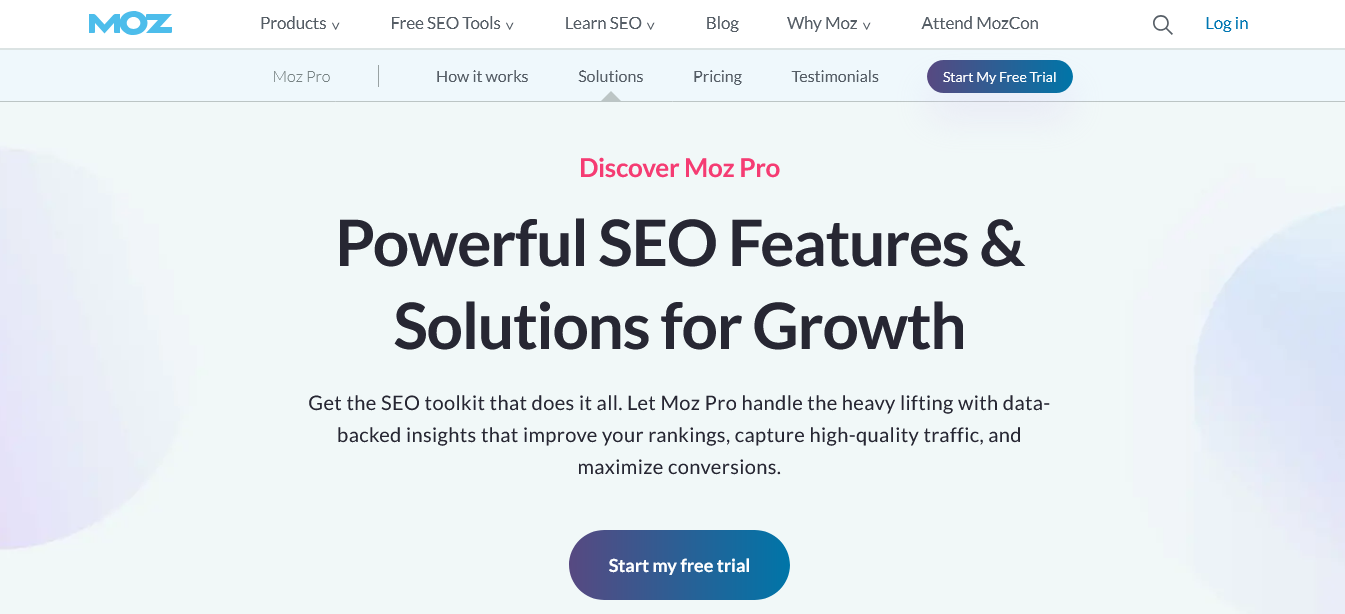 moz pro features seo reporting