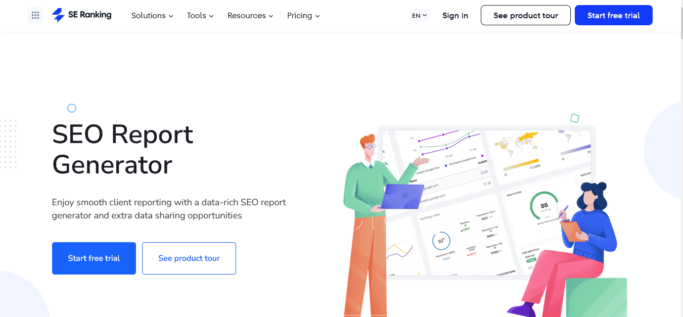 se ranking seo reporting