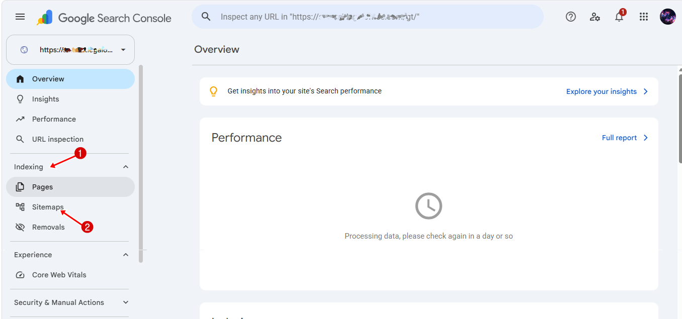 google search console sitemaps