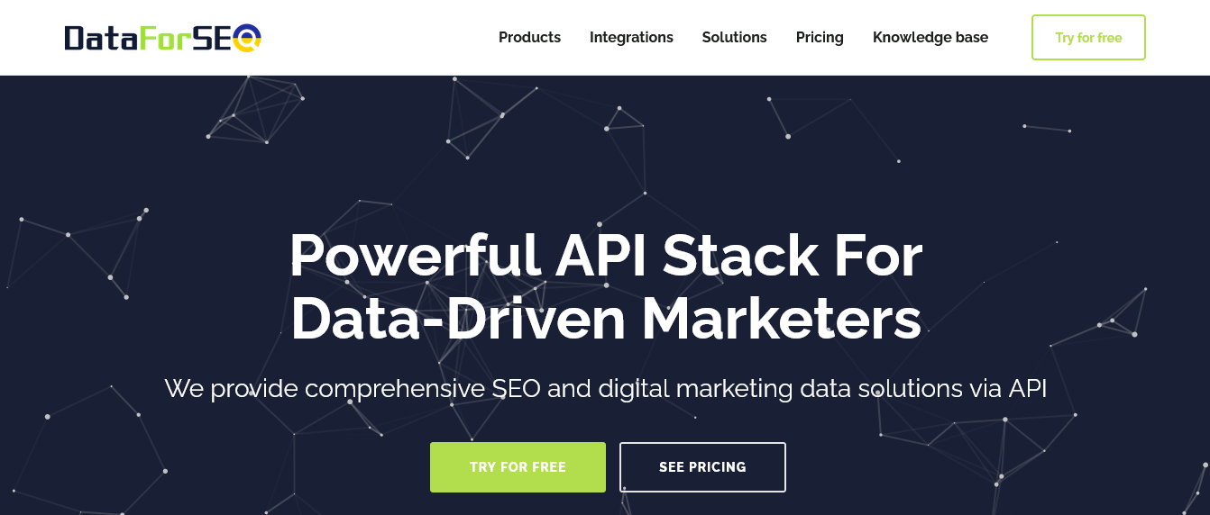 dataforseo powerful api stack for data driven seo tools