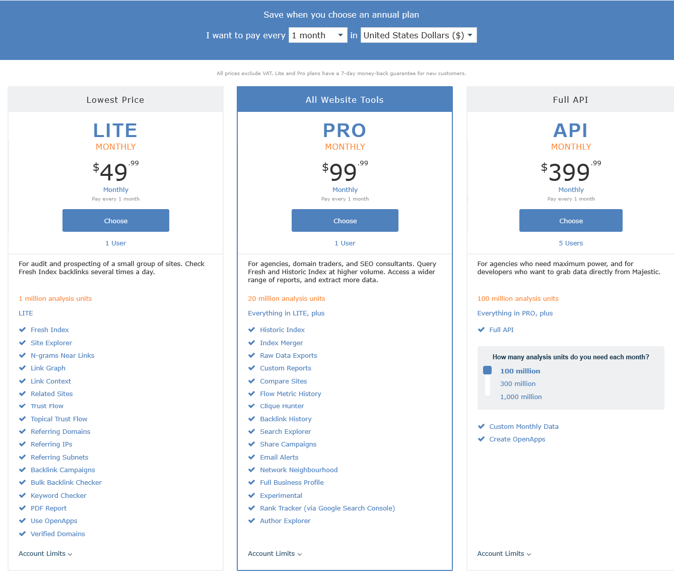 plans and pricing majestic