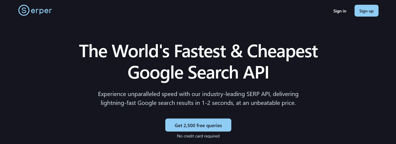 serper the world s fastest and cheapest google search api
