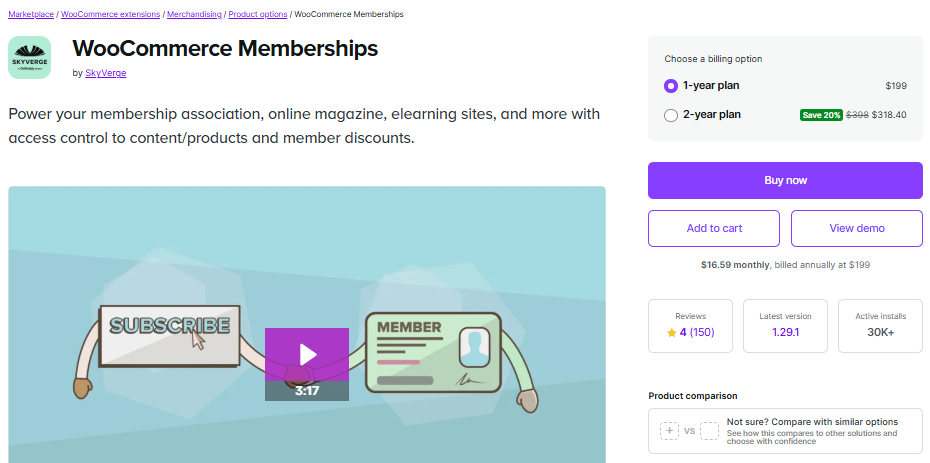 woocommerce membership banner